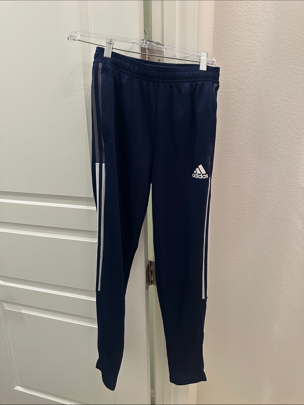 adidas Navy and White Kids Track Joggers